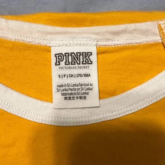 PINK Victoria's Secret Yellow Tee - Picture 2 of 8
